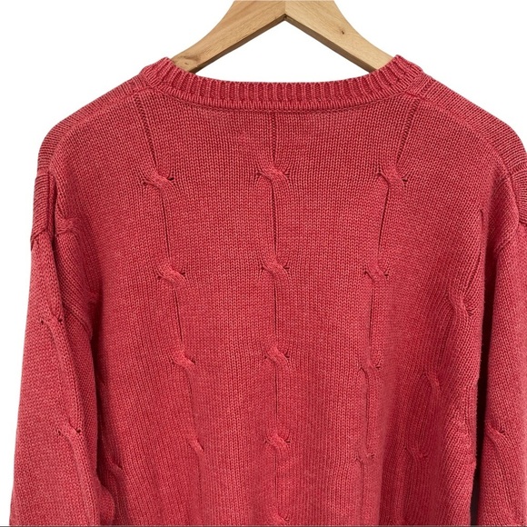Talbots Mens Pima Cotton Crewneck Sweater Size Large Coral Orange - Picture 7 of 16